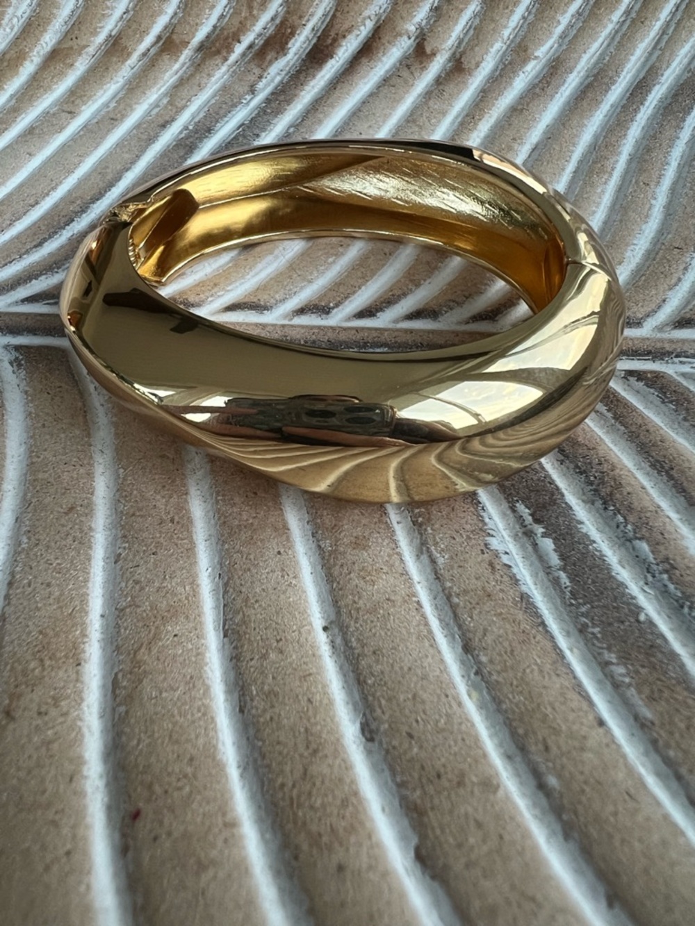 24 Karat Gold Dipped Hinged Bangle Bracelet